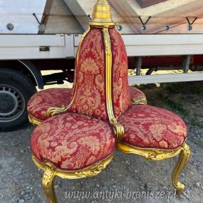 POCZWÓRNA -ZŁOTA -LUKSUSOWA BAROKOWA SOFA