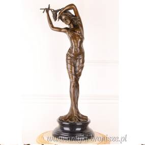 Rzeźba -KOBIETA z winogronem - figura z brązu