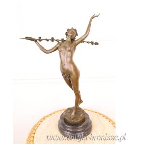 KOBIETA Z GAŁĄZKĄ - DUŻA FIGURA Z BRĄZU