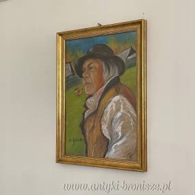 GÓRSKI - stara pastela OBRAZ ZA SZYBĄ