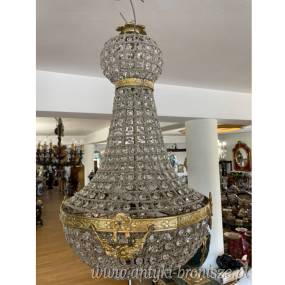 LAMPA ŻYRANDOL KRYSZTAŁOWY gruszka + mosiądz