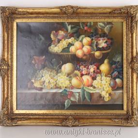 KOSZ OWOCOWY -OBRAZ ZŁOTA RAMA - 61 X 71 cm