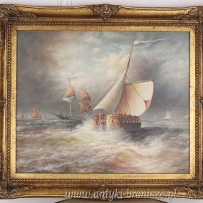 STATKI -OBRAZ ZŁOTA RAMA - 61 X 71 cm