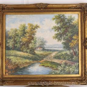 OBRAZ ZŁOTA RAMA -PEJZAŻ 61 X 71 cm
