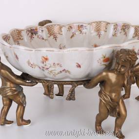 PATERA Porcelana z Brązem NA ANIOŁKACH! PTAKI