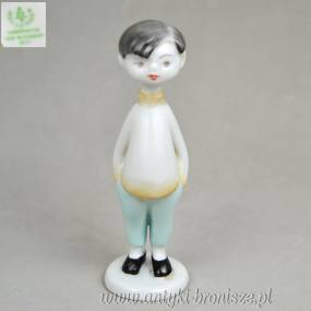 Chłopiec art deco  Projekt Aurél Káldor Hollohaza lata 60te wys.12,5cm