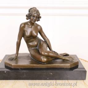 Figurka z Brązu EROTYK - Naga Kobieta SIEDZĄCA