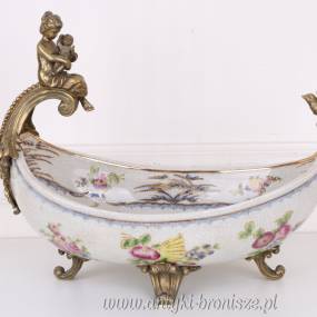 Porcelanowa PATERA okucia z brązu