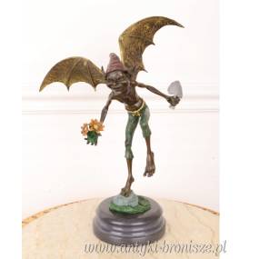 SKRZAT uskrzydlony -GNOM -FIGURA Z BRĄZU