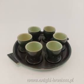 Ceramiczny zestaw do jajek na miękko dla 6 osób na tacce