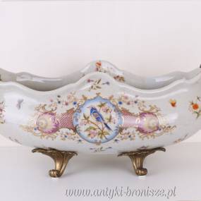 Patera PORCELANA Z BRĄZEM n owoce