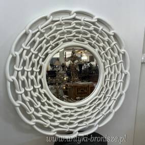 ŁAŃCUCHOWE LUSTRO - BIAŁE koło fi 95 cm
