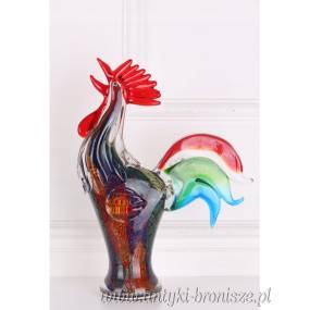 OKAZAŁY KOGUT FIGURKA ZE SZKŁA MURANO! kolorowy