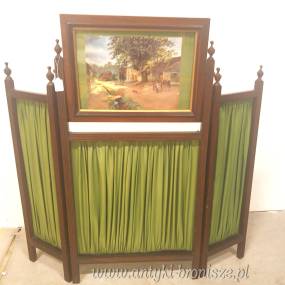 Drewniany składany parawan kominkowy Anglia lata 20/30te wys.71/85cm