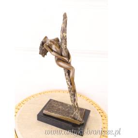 Erotyczna Figura z Brązu - Naga Kobieta na Rurze
