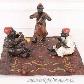 AFRYKAŃSKIE GRAJKI - Kolorowa Figurka z BRĄZU!