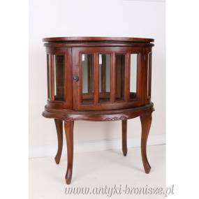 Stylowy barek vintage z brązową, zdejmowaną tacą w barokowym stylu