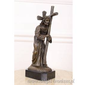 JEZUS NIOSĄCY KRZYŻ -KALWARIA -FIGURA Z BRĄZU