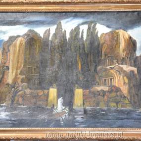 Wyspa umarłych A.Böcklin kopia S.Zacharow 1926 r 96/62cm/