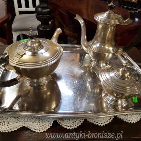 Serwis do kawy/herbaty "Art Déco"- angielski plater E.P.N.S - poz. 3045