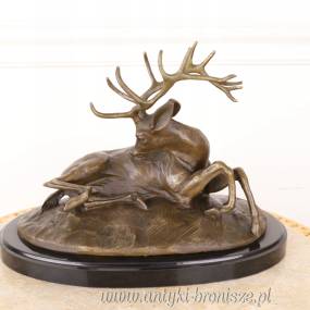 Figura z brązu rzeźba DOSTOJNY JELEŃ duża figura