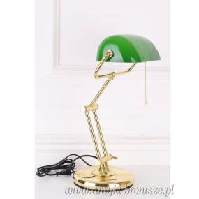 BANKIERKA -ZIELONO-ZŁOTA -LAMPKA na biurko Styl Vintage!