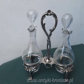 Kabaret - Zestaw do przypraw oliwa/ocet: Plater - stojak w stylu Ludwikowskim - poz. 2342