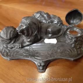 Kalamarz "Art Nouveau" z brazu artystycznego z lwem - poz. 2451