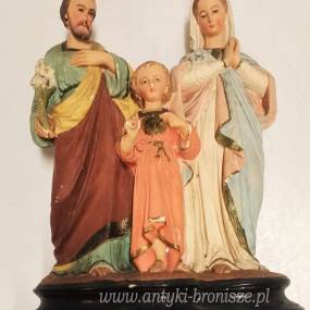 Gipsowa figurka rzeźba Świętej Rodziny wys.32,szer.25cm pierwsza połowa XXw