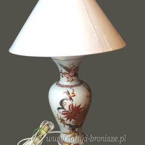 Porcelanowa lampa stołowa kwiaty Limoges Francja lata 70te