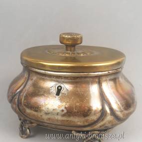 Cukiernica skrzynkowa owalna Warszawski plater Norblin & Co ok 1905r