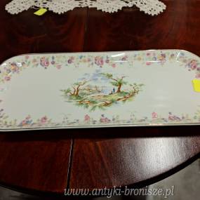 Taca prostokatna z dekoracja w sielankowa scenke z zaglowka - porcelana Limoges - poz.4174