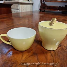 Cukiernica z porcelany + zolta filizanka Villeroy & Boch (Luxembourg) - poz. 5029
