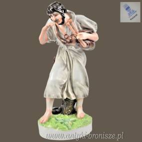 Dudziarz, kobziarz porcelana Zsolnay porcelana węgierska wys.42cm
