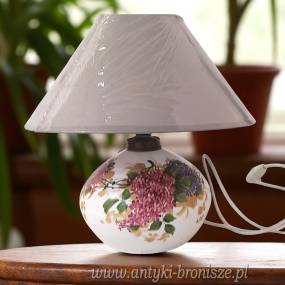 Lampa lampka szkło opalinowe, ręcznie malowane Francja lata 50te