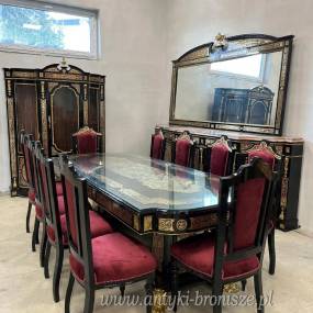 SALON BOULLE - DUŻY ZESTAW stół INTRARSJE