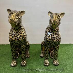 GEPARD LAMPART -figura z brązu 2 SZT KOMPLET
