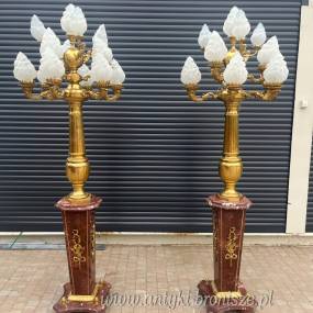 PAŁACOWE LAMPY MARMUR + BRĄZ 210 cm bordo