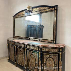GIGA konsola lustrem - stylowa francuska-BOULLE