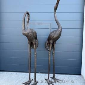 FONTANNA Z BRĄZU CZAPLE żurawie DUŻE - 260 cm