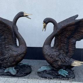 KOMPLET ŁABĘDZI Z BRĄZU duże !! ŁABĘDŹ