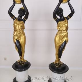 donice na kwiaty KOBIETA Z BRĄZU złocona