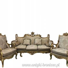 KOMPLET -WYPOCZYNKOWY w brązie - roccoco