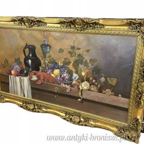 Pankiewicz - duży stary obraz martwa natura