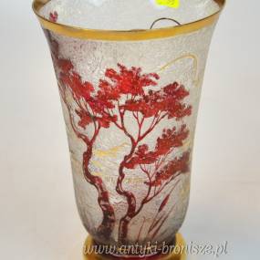 Wazon art deco Adat szkło trawione kwasem Francja lata 20/30te