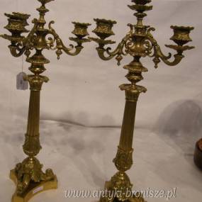 Para kandelabrow Napoléon III z mosiadzu, 4-ramienna gora ruchoma - poz. 3025