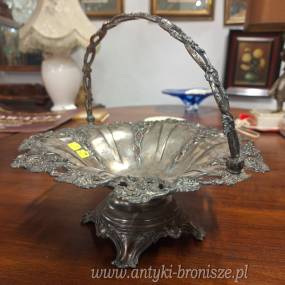 Patera metal z uchwytem ruchomym, na nozkach - poz. 4445