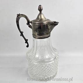 Karafka, dzbanek z platerowanym okuciem Italia lata 50te