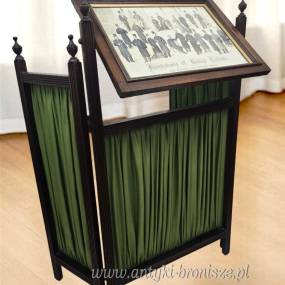 Drewniany składany parawan kominkowy Anglia lata 20/30te wys.71/85cm