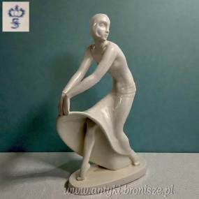 Figura Art Deco "Tänzerin" (Tancerka) Sitzendorfer Porzellanmanufaktur lata 20te